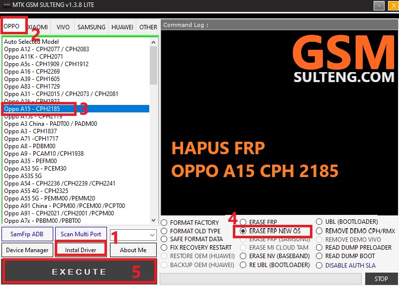 Hapus FRP Oppo A15