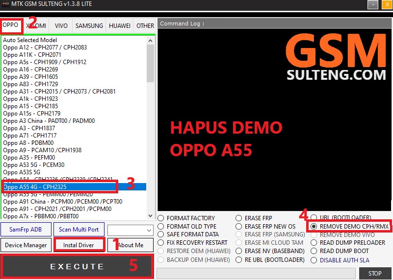 Hapus Demo Oppo A55