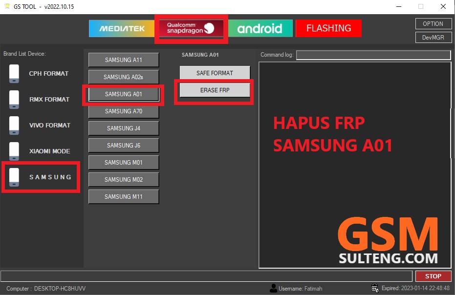 Hapus FRP Samsung A01