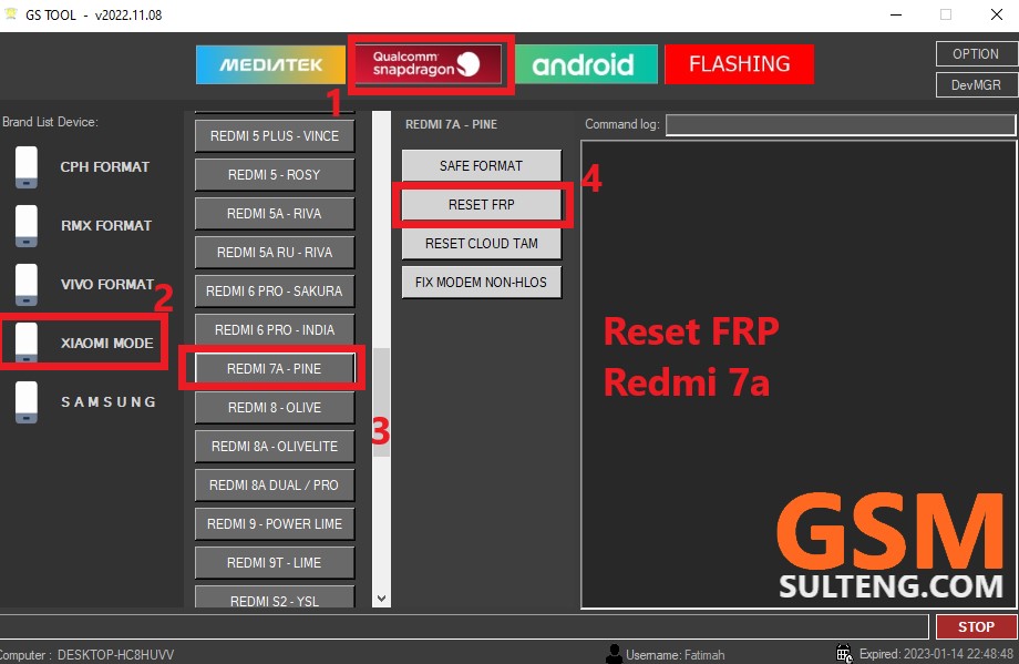 Reset FRP Redmi 7a